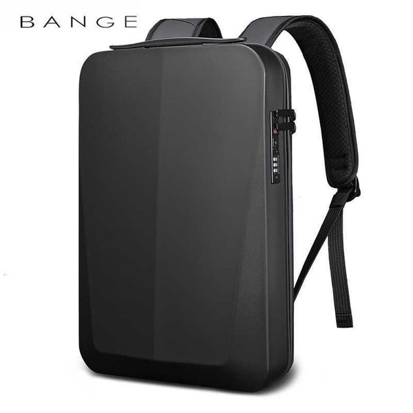 Saco de designer BANGE NOVO Shell Design Sacos Anti-ladrão TSA Lock Homens Mochila À Prova D 'Água 15,6 Polegadas Laptop Homem Saco De Viagem Com Carregamento USB