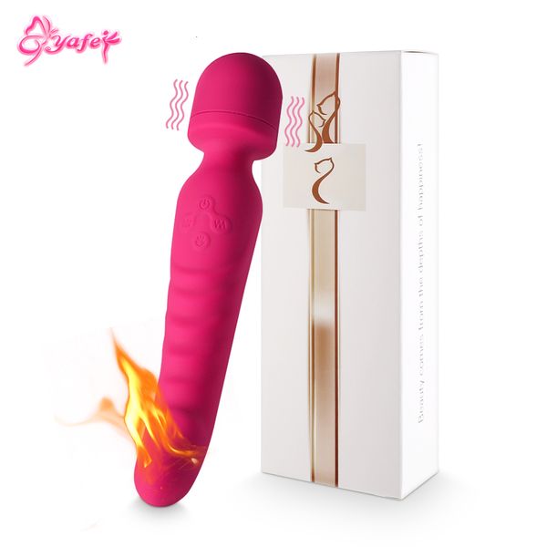 DildosDong Riscaldamento Vibratore Av Wand Massaggiatore Impermeabile Morbido Dildo G Spot Clitoride Stimolatore Giocattoli adulti del sesso per la donna 221121