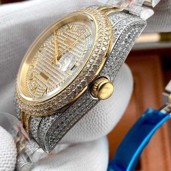 Armbanduhr VVS1 Diamantuhr Herrenuhr 41 mm Y Automatik importiert Hinery 3255 Uhrwerk Edelstahlgehäuse Wr