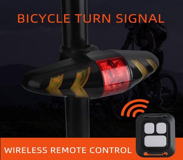 Luzes de bicicleta Biciclo LED LED TAX TRAVILHA Lâmpada traseira Smart Wireless Remote Turn Signal Signal Ciclismo Segurança de segurança Lantern3120999