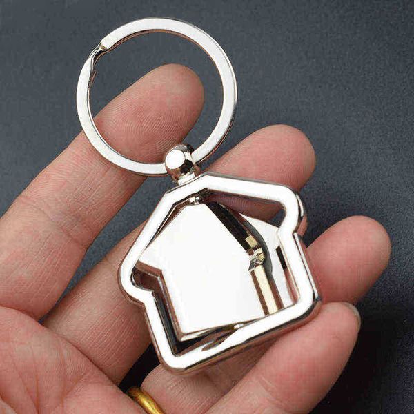 Keychains Kreativität rotatable Haus Schlüsselbund Veranstaltungen Bestes Geschenk Hanges Süßes 360-Grad-rotierende Heimspielzeug Keyring Auto Bag Anhänger Großhandel T220909