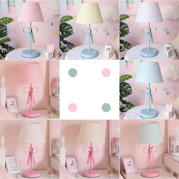Masa lambaları Nordic Ins Pink Kız Savaşmış Demir Lamba Prenses Çocuk Odası Dekorasyon Masası Hafif Yatak Odası Başucu Çalışma Okuma
