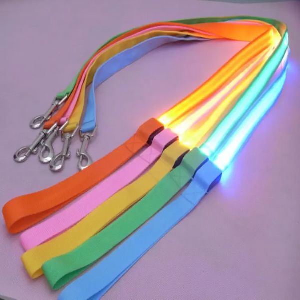 120cm LED GLOW DOG LEASH NYLON CLARNDELO TRELASHES POPMENT Puppy Treination Straps Dogs Lead Rope Safety Seat Supply P1121