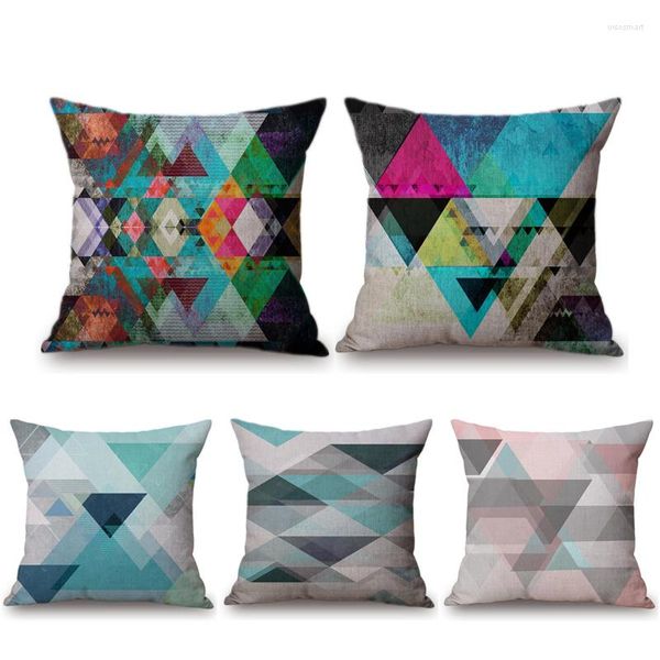 Cuscino Triangoli colorati Modello Nordic Geometric Decor decorazioni per la casa Cover Boemia Office Sedia decorativa Custodia Kussen