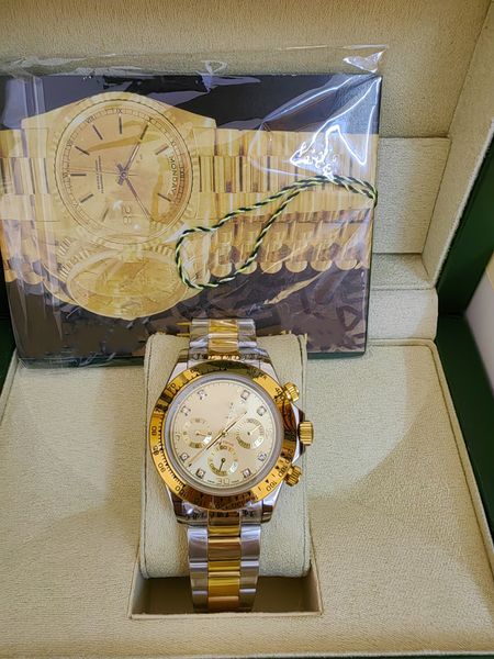 Con scatola originale Orologio meccanico automatico da uomo 40MM 116519 tutto in acciaio inossidabile orologio in ceramica fibbia pieghevole impermeabile orologi zaffiro super luminoso 202366