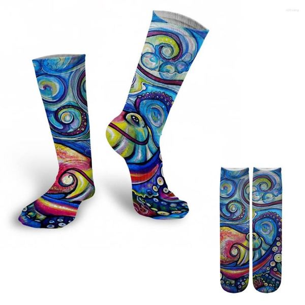 Männer Socken Frauen 3d Digitaldruck Hiphop Graffiti RAP Männer Glückliche Und Interessante Kunst Kreative Hohe Harajuku 1 Paar