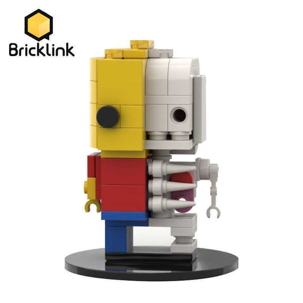 Bloklar Bricklink Fikirleri Figürler Moc İki Yüz İskelet Adamı Brickheadz Cadılar Bayramı Serisi Yapı Taşları Oyuncaklar Çocuklar Hediye T221101