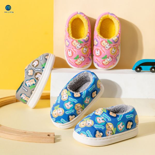 Slipper Kids Pack Heel для мальчиков в помещении для обуви для девочек не пушистый хлопок теплый зимний дом дети без скольжения miaoyoutong 221121