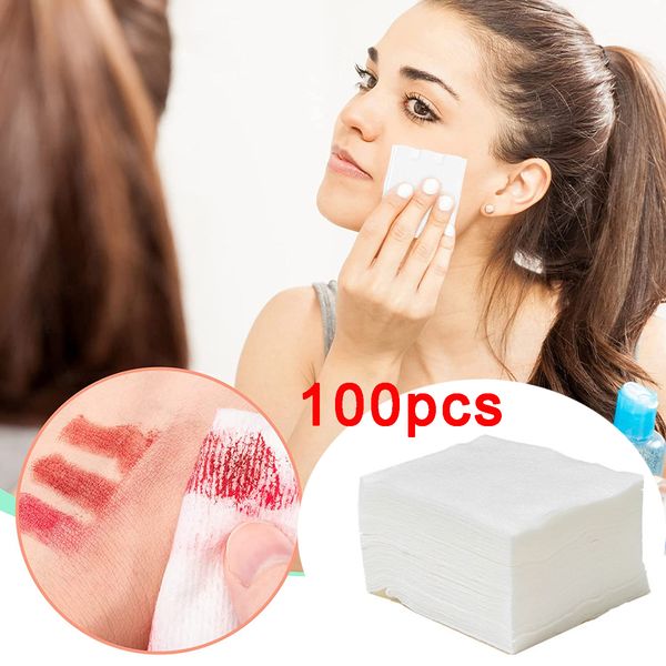 Tecidos 100pcspack de removedores de maquiagem de algodão descartável lenços de remoção Ultra Soft Remover ferramentas de limpeza para os lábios Cuidados com a pele 221121