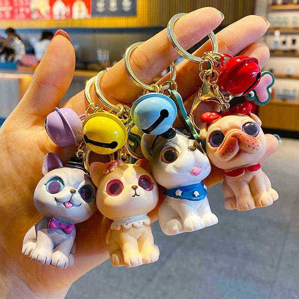 Keychains Pet Cat Chain Chain Chain Cartoon fofo Husky Keychain Creative Casal Resin Dog Doll Key Ring Ring Women Bag Pingente Jóias Acessórios para presentes T220909