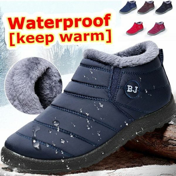 Botas Men Sapatos de inverno leves para calçados à prova d'água neve Plus Tamanho 47 deslize no tornozelo unissex 221119