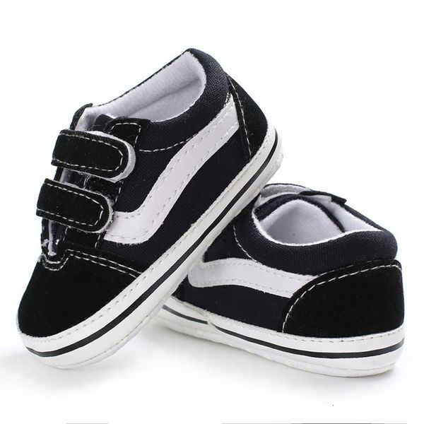 Sneakers Lovely Born Baby Girl Boy Soft Shoe Anti Slip Canvas Sneaker Trainer Prewalker Schwarz Weiß 018M 221119