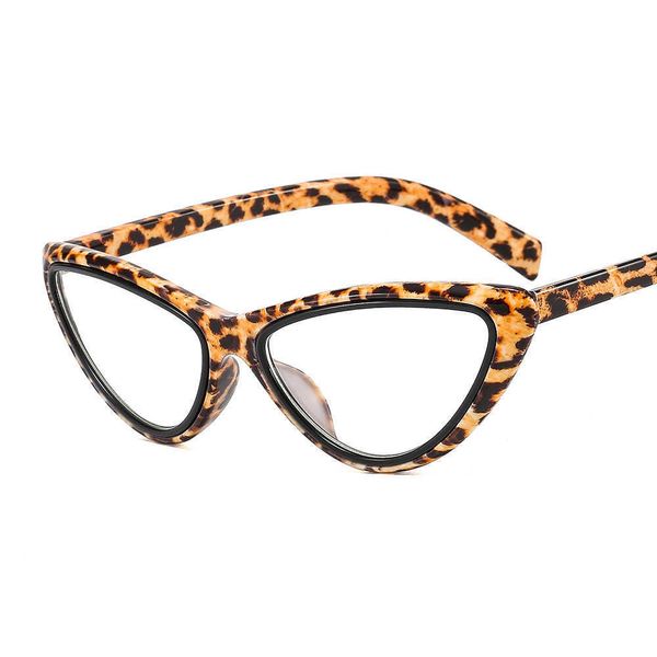 Montature per occhiali da sole da donna Sexy Leopard Cat Eye Occhiali da vista Vintage Small Cateye Occhiali decorativi trasparenti Trendy Optical Eyewear Frames T2201114