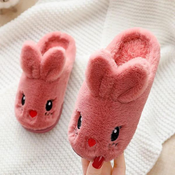 Slipper Leisure Children Children Winter Cotton Shoes Lovely Girl Rabbit Home Non Slip Warm Slippers 221121