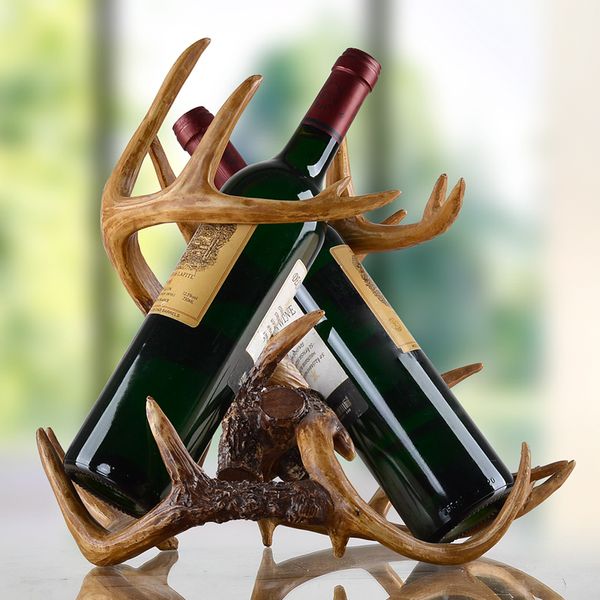 Tisch-Weinregale, Vintage Buckhorn-Skulptur, Weinhalter, dekoratives Harzgeweih, Flaschenregal, Barzubehör, Ornament, Kunst und Handwerk, Geschenkzubehör, 221121