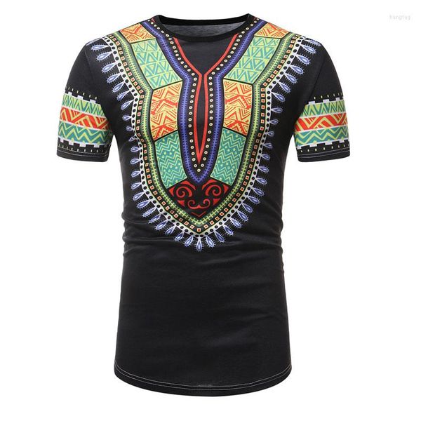 Erkek Tişörtleri Afrikalı Dashiki T-Shirt Erkekler Güzel Marka Etnik Baskı Kısa Kollu Tişört Homme Rahat Hip Hop Sokak Giyim