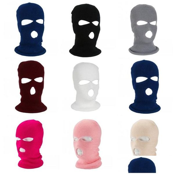 Maschere di design 3Holes Face Ering Neck Raccoglie Maschere Vizor Fl Erage Fabric Header Cosplay Maschera elastica Uomo Bambino Nuovo 6 5Yb C2 Drop D Dhk8Y