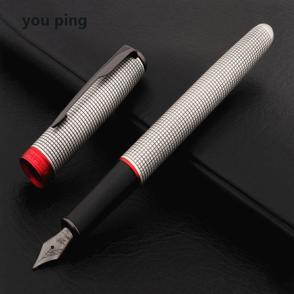 Фонтановые ручки роскошные качество Jinhao 75 Металлическая красная серебряная бронзовая ручка. Финансовый офис. Студенческие канцелярские товары Поставки чернил 221122
