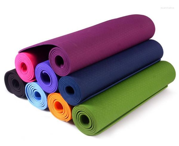 Halılar 1830 610 6mm TPE Yoga Mat Renkli Kaymaz Halı Acemi Çevre Dostu Fitness Jimnastik Paspasları