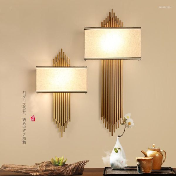 Wandleuchte Chinesische E14 Led-lampe Metallrohr Wohnzimmer Dekoration El Ganglichter Schlafzimmer Wandleuchte Oberflächenmontage