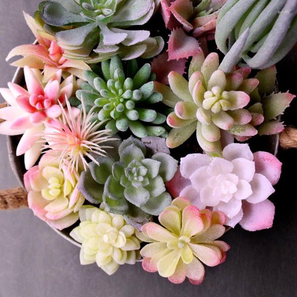 Dekorative Blumen Mini Künstliche Sukkulenten Ewige Blume Gefälschte Pflanzen Land Lotus Micro Landschaft Für Garten Home Office Decor DIY Bonsai