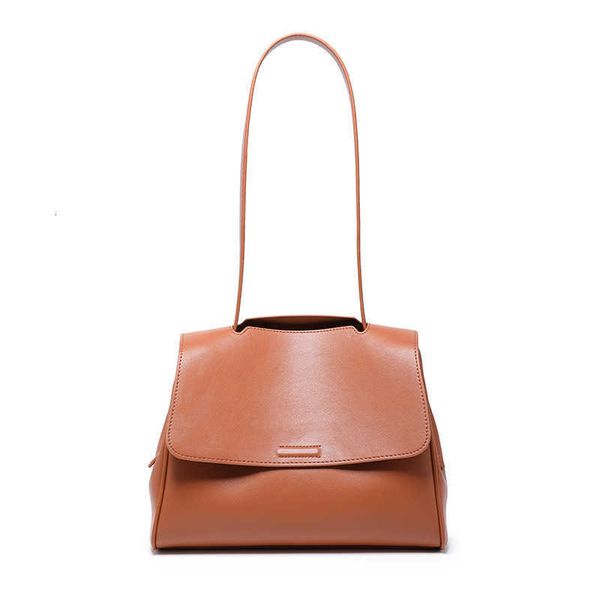 Designer saco bolsa retro couro genuíno feminino casual tote luxo qualidade napa ombro feminino escritório pures marrom saco 2022