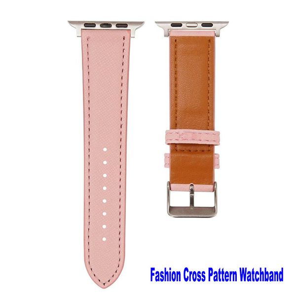 Tiras de couro de designer de luxo para banda com mangueira de ma￧￣ 42mm homens mulheres de couros artesanais bandas de reposi￧￣o iwatch 7 6 5 4 3 2 1 se pulseira de pulseira banda m￩dia tira
