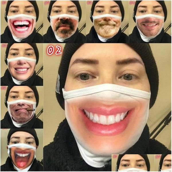 Tasarımcı Maskeleri ADT KORUYUCU KAPILMASI Solunumlu Diş Pamuk Bez Yeniden Kullanılabilir Maskarilla Toz geçirmez Moda Mask Eğlenceli Sakal Washabl DHE3T