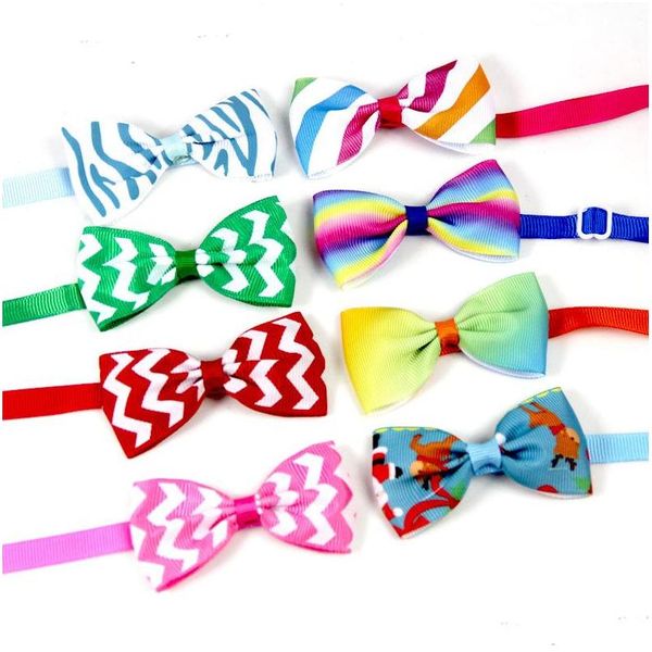 Colarinhos de cachorro colareshes cachorro animal de estimação gravata borboleta de borboleta junção bowknot colares de galhetas de animais de estimação Jóias de broto de joalheria DOT Ribbon Cada se dhk6t