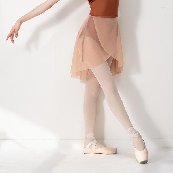 Stage Wear Sheer Balletto Gonna da ballo Donna Mesh Wrap Gonne Ginnastica Outfit Costume Ballerina Abbigliamento Dancewear classico JL4724