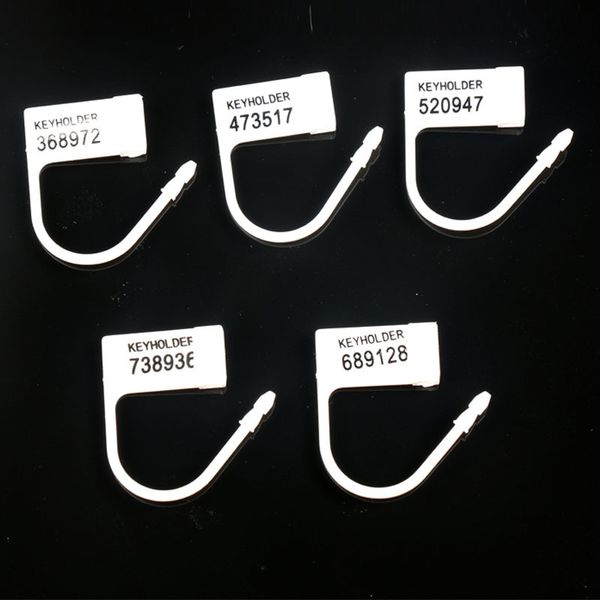 Dispositivos de castidade Acessórios de travamento de plástico descartáveis ​​acessórios de chave com número de série Cartões de peças Penis Cock Lock