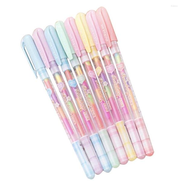 8 Teile/los Koreanische Candy Farbe Regenbogen Pastell Gel Stift Schreibwaren Shop Escritorio Schule Werkzeug Material Sache Artikel Shop Textmarker