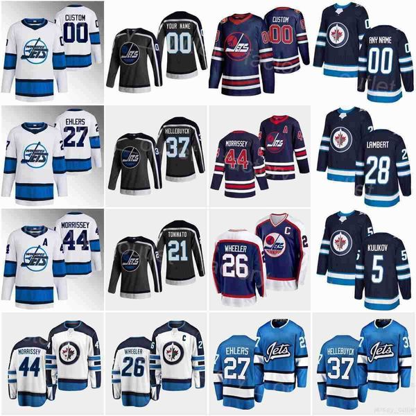 Winnipeg Hockey''nHl''Jets 37 Connor Hellebuyck Jersey Reverse Retro 26 Blake Wheeler 5 Brenden Dillon 21 Dominic Toninato 27 Nikolaj Ehlers 44