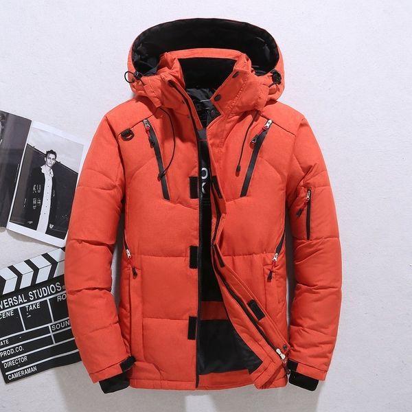 Herren Daunenparkas -20 Grad Winterjacke Puffer White Duck Hooded Snow Outdoor Dicker warmer gepolsterter Mantel 221122