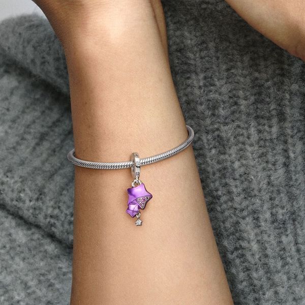 Nuovi braccialetti con ciondoli viola argento S925 Collana con perline con pendente fai-da-te regalo di gioielli firmati da donna Pandora