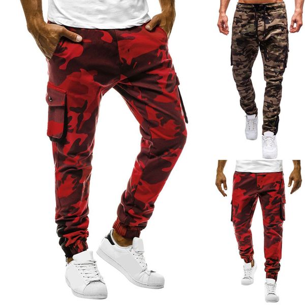 Men's Tracksuits Brancos fofos homens camuflagem de bolso de bolso casual esporte de bolso trabalha calças de calça casual 13 casa 221122