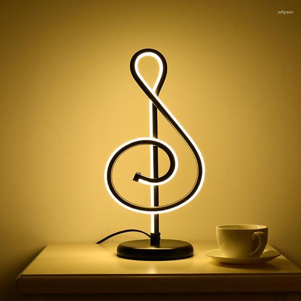 Masa lambaları LED lamba EU/US/UK fişi 110-220V Üç renkli karartma Müzik Not Masası Işık Alüminyum Göz Koruma Okuma