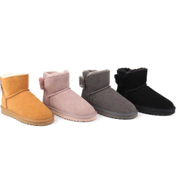 Designer Aus botas de neve feminino Botas de plataforma preta de inverno Botas de combate de tornozelo de salto baixo Correios de couro de fivela de fivela de fivela de fivela de mulheres 21-46 no422