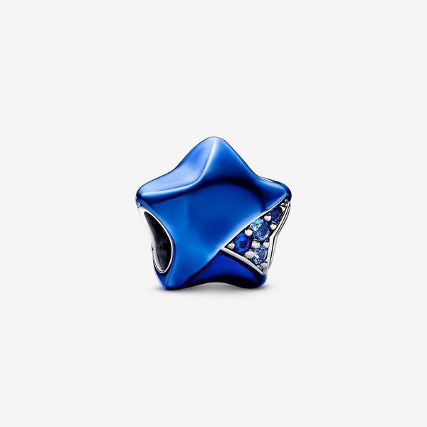 Blauer Lucky Star Charms-Ohrring-Anhänger zum Selbermachen, passend für Pandora-Armbänder, Damen-Designer-Schmuck, Geschenk