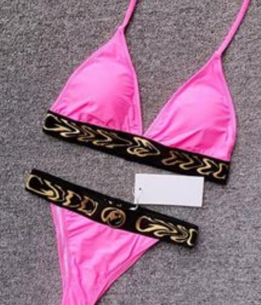 Bikini nero di design Costumi da bagno Donna Stampa Costume da bagno Costume da bagno push up a pois Abbigliamento da spiaggia