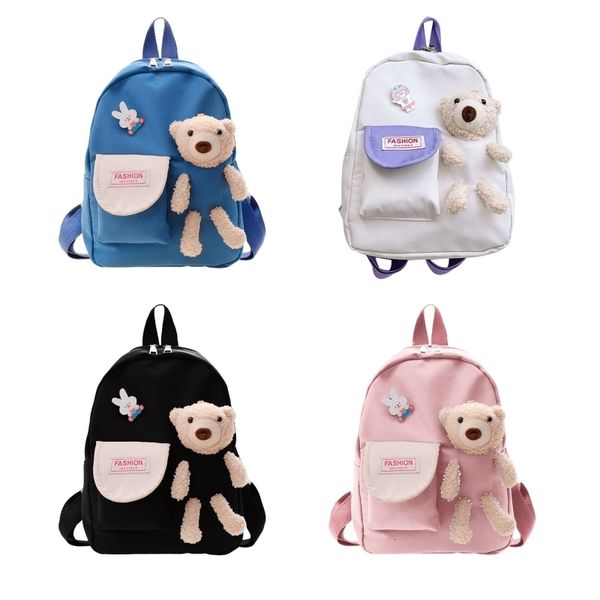 Zaini Cartoon Bear Toy School Bag per Girl Cute Kids Kindergarten Schoolbags Bambini Ragazze Boy Book Bags Travel Daypack 221122