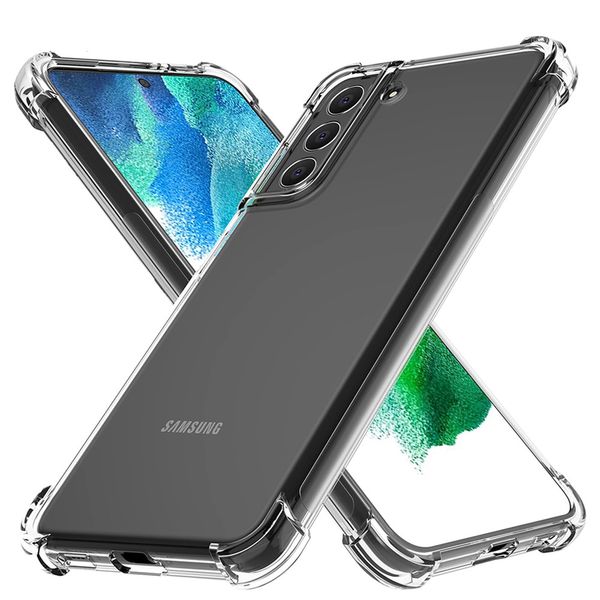 Capa de telefone transparente macia à prova de choque para Samsung Galaxy S23 S22 Plus Ultra 5G S21 S20 FE Transparente lente completa traseira capa