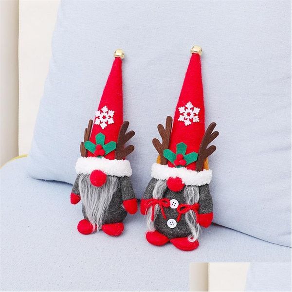 A festa da festa dos antlers floco de neve rudolph gnomos de brinquedos abastecimento de brinquedos feminino de santa e elfos de Natal presentes de natal pó decoração dhnfh