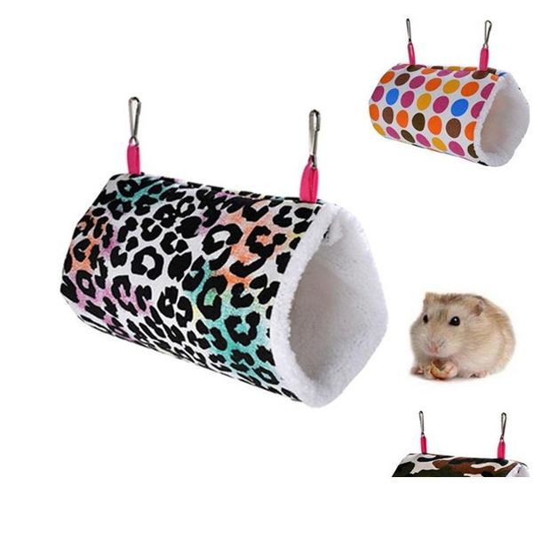 Forniture per piccoli animali Piccolo animale Criceto Tunnel Stampa leopardata Camouflage Gufo Cuore Rotondo Tela Riccio Amaca Comfort Giocattoli per animali domestici Dh6Gx