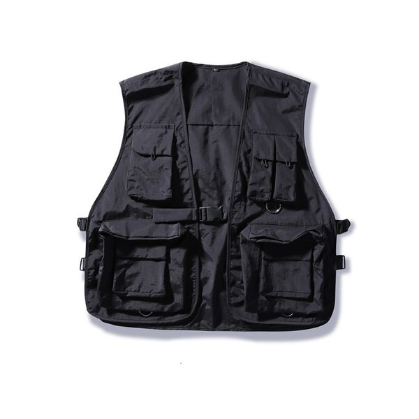 Coletes masculinos militares com vários bolsos cargo hip hop masculino jaqueta masculina sem mangas Gilet Streetwear 221122