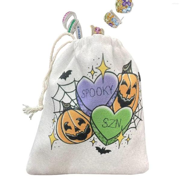 Bolsas de armazenamento Halloween drawstring presente abóbora doces de guloseimas de sacolas de festas de joalheria bolsa de jóias titular de cartões