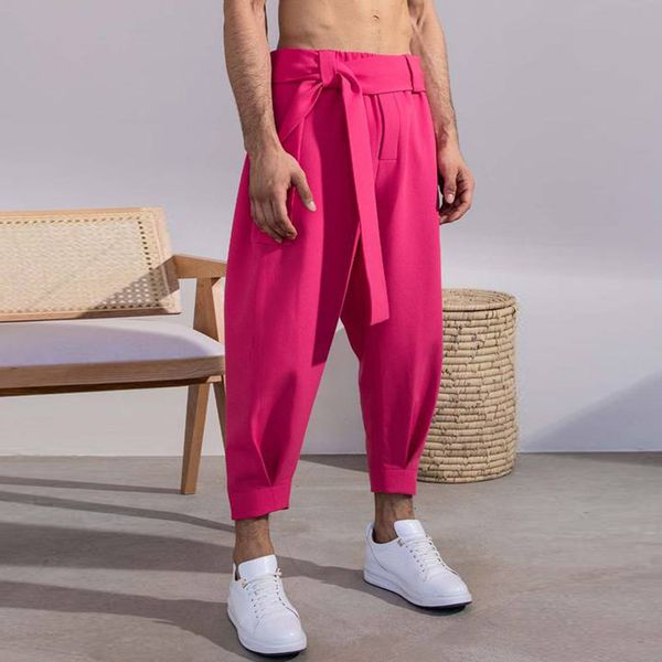 Herren Traursuits Herren AllMatch Ninepoint Hosen Sommer Baumwolle gemischt britische koreanische Version von Solid Color Leggings Casual Hohosers für Männer 221122