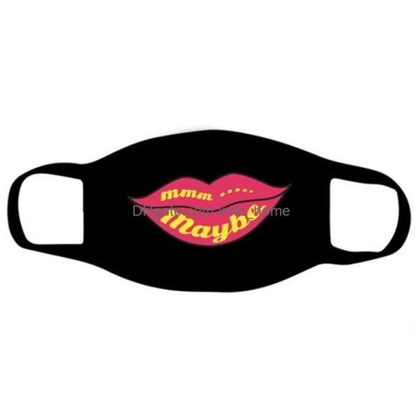 Designer-Masken Girl Power Lippen Lächeln Mascarilla Zunge elastische schwarze Staub-Gesichtsmasken waschbare Baumwolle Mode Atemschutzmaske wiederverwendbar Chi Dhbmg