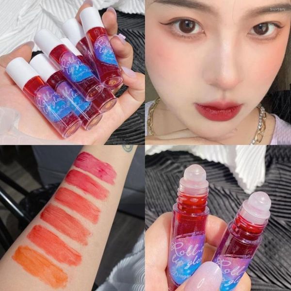 Lip Gloss Roll On Tint Glaze Feuchtigkeitsspendende gefärbte Flüssigkeit Machen Sie wasserfeste Lippenstiftfarben 6 langlebige Kosmetika A8z6