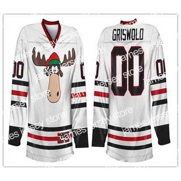 O hóquei da faculdade usa Nik1 Christmas Vacation Facation Griswold Hockey Jersey Borderyer Stitched Personalize qualquer número e nomes Jerseys